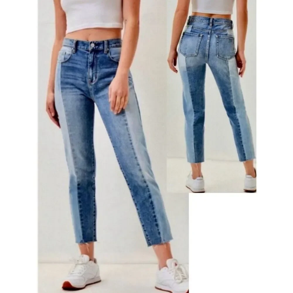 Pacsun Vintage Icon Two Tone Raw Hem High Rise Denim Jeans Women’s Size 27